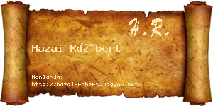Hazai Róbert névjegykártya